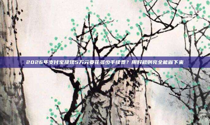 2026年支付宝提现5万元要花多少手续费？用好规则完全能省下来