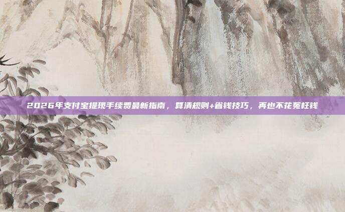 2026年支付宝提现手续费最新指南，算清规则+省钱技巧，再也不花冤枉钱