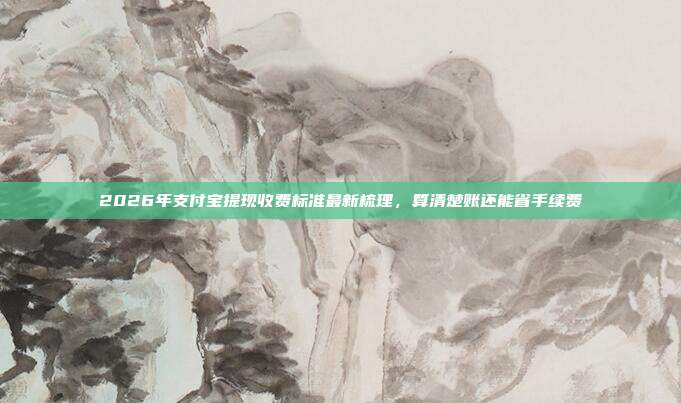 2026年支付宝提现收费标准最新梳理，算清楚账还能省手续费