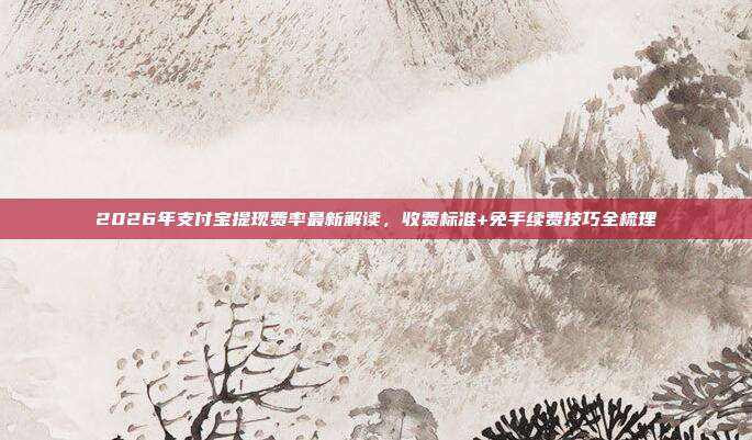 2026年支付宝提现费率最新解读，收费标准+免手续费技巧全梳理