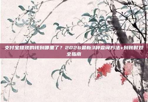 支付宝提现的钱到哪里了？2026最新3种查询方法+到账时效全指南