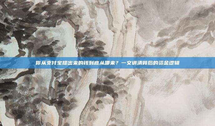 你从支付宝提出来的钱到底从哪来?一文讲清背后的资金逻辑