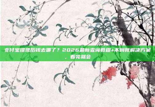 支付宝提现后钱去哪了？2026最新查询教程+不到账解决方案，看完就会