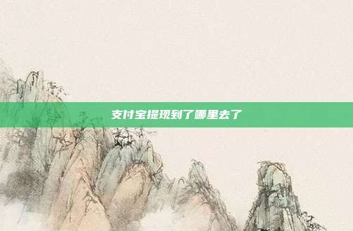 支付宝提现到了哪里去了