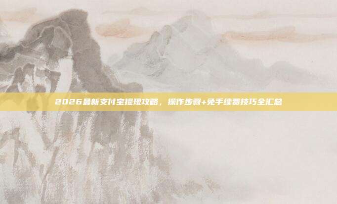 2026最新支付宝提现攻略，操作步骤+免手续费技巧全汇总
