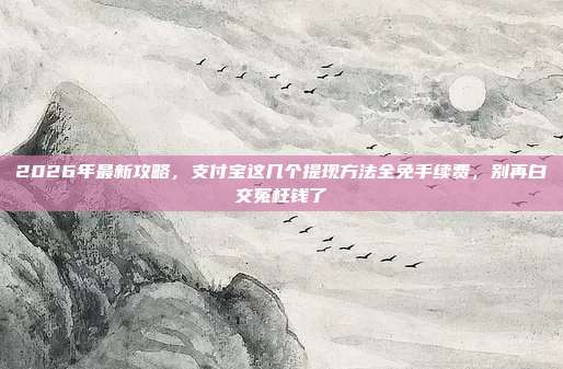 2026年最新攻略，支付宝这几个提现方法全免手续费，别再白交冤枉钱了