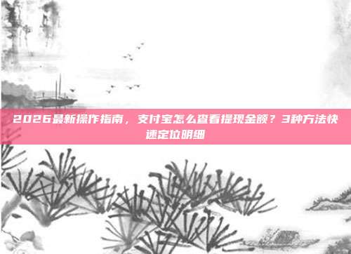 2026最新操作指南，支付宝怎么查看提现金额？3种方法快速定位明细