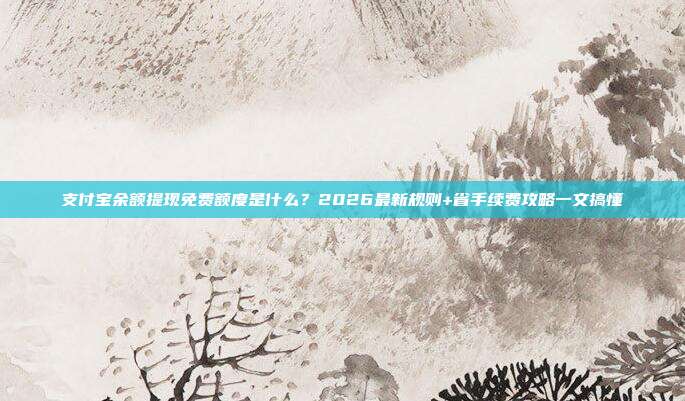 支付宝余额提现免费额度是什么？2026最新规则+省手续费攻略一文搞懂