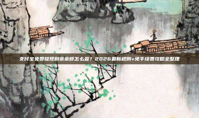 支付宝免费提现剩余余额怎么查？2026最新规则+免手续费攻略全整理