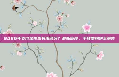 2026年支付宝提现有限额吗？最新额度、手续费规则全解答