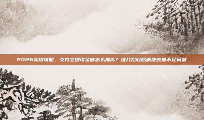 2026实用攻略，支付宝提现金额怎么提高？这几招轻松解决额度不足问题