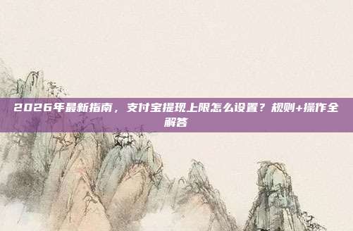 2026年最新指南，支付宝提现上限怎么设置？规则+操作全解答