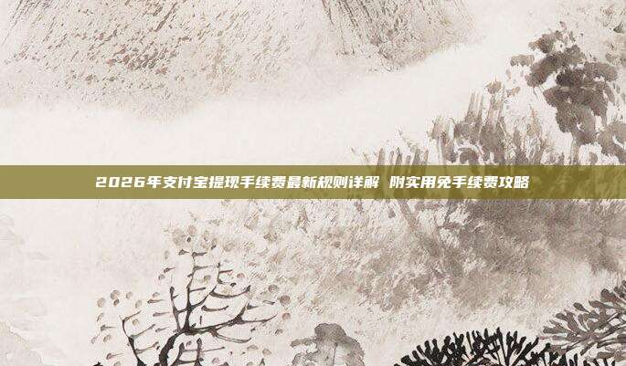 2026年支付宝提现手续费最新规则详解 附实用免手续费攻略