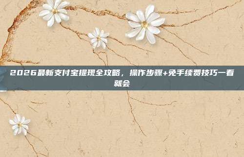 2026最新支付宝提现全攻略，操作步骤+免手续费技巧一看就会