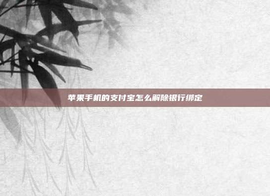 苹果手机的支付宝怎么解除银行绑定