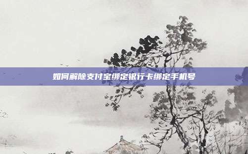如何解除支付宝绑定银行卡绑定手机号
