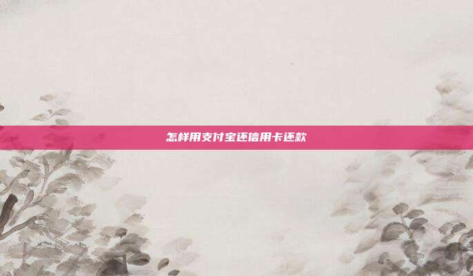 怎样用支付宝还信用卡还款