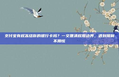 支付宝有权冻结你的银行卡吗？一文厘清权限边界，遇到限制不用慌