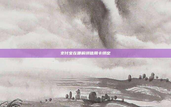 支付宝在哪解绑信用卡绑定