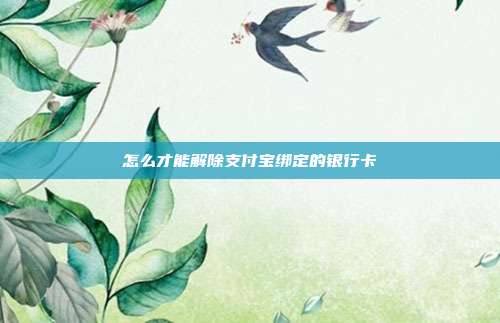 怎么才能解除支付宝绑定的银行卡
