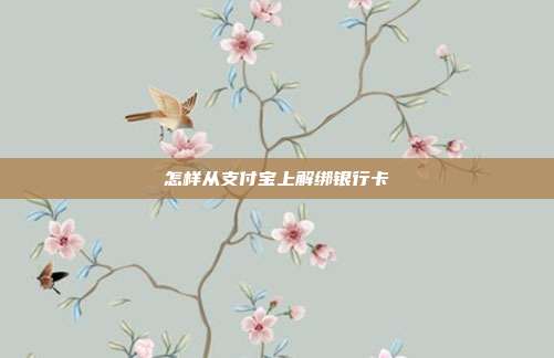 怎样从支付宝上解绑银行卡