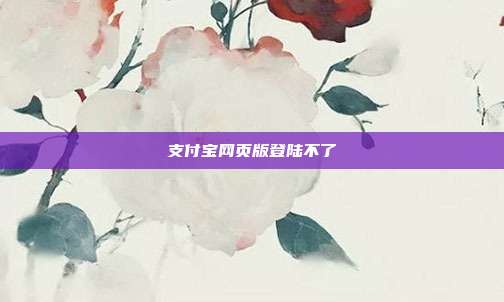 支付宝网页版登陆不了