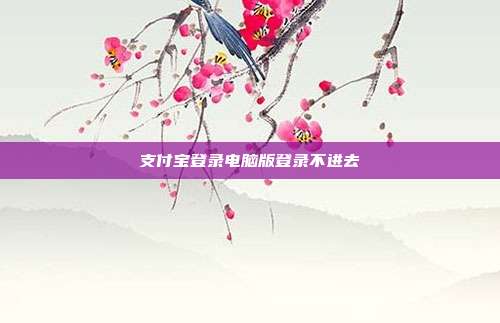 支付宝登录电脑版登录不进去
