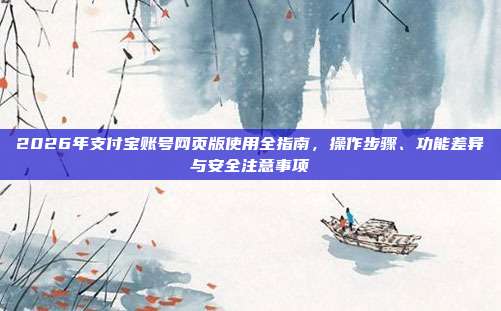 2026年支付宝账号网页版使用全指南，操作步骤、功能差异与安全注意事项
