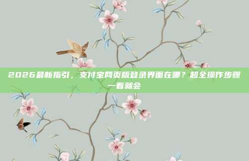2026最新指引，支付宝网页版登录界面在哪？超全操作步骤一看就会