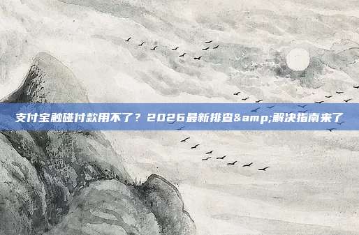 支付宝触碰付款用不了?2026最新排查&解决指南来了