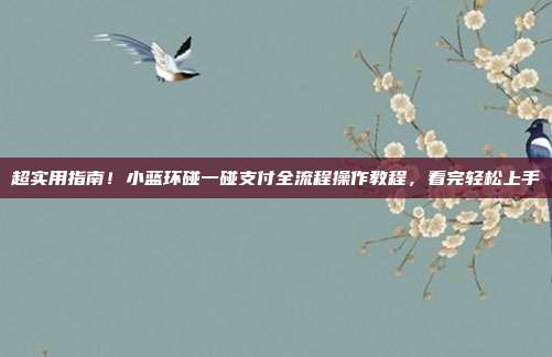 超实用指南!小蓝环碰一碰支付全流程操作教程,看完轻松上手