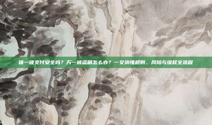 碰一碰支付安全吗?万一被盗刷怎么办?一文搞懂规则、风险与维权全流程