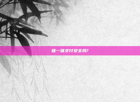 碰一碰支付安全吗?