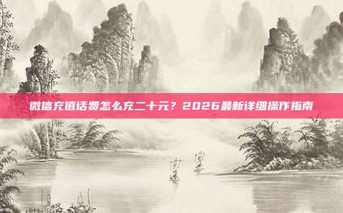微信充值话费怎么充二十元?2026最新详细操作指南