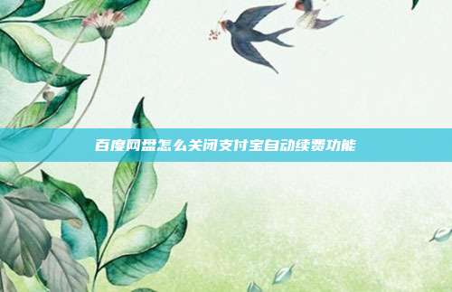 百度网盘怎么关闭支付宝自动续费功能