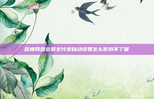 百度网盘会员支付宝自动续费怎么取消不了呢