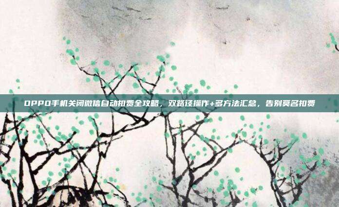 OPPO手机关闭微信自动扣费全攻略,双路径操作+多方法汇总,告别莫名扣费