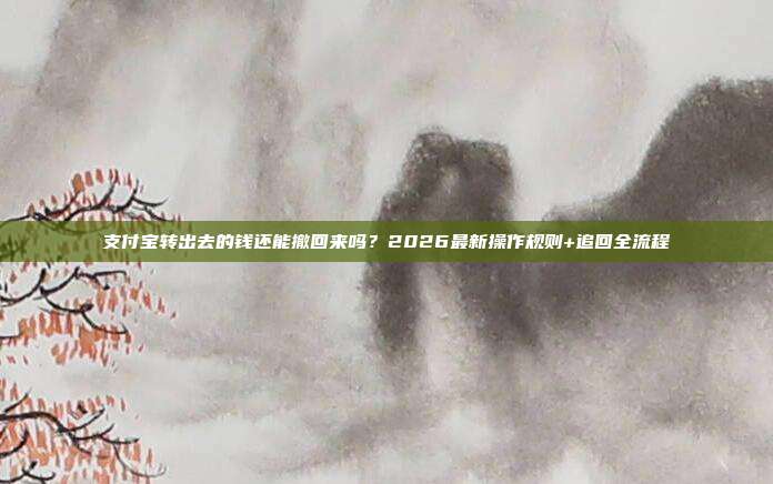 支付宝转出去的钱还能撤回来吗?2026最新操作规则+追回全流程