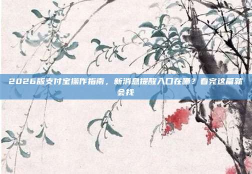 2026版支付宝操作指南，新消息提醒入口在哪？看完这篇就会找