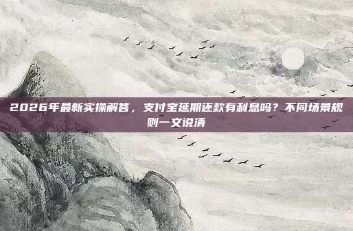 2026年最新实操解答，支付宝延期还款有利息吗？不同场景规则一文说清