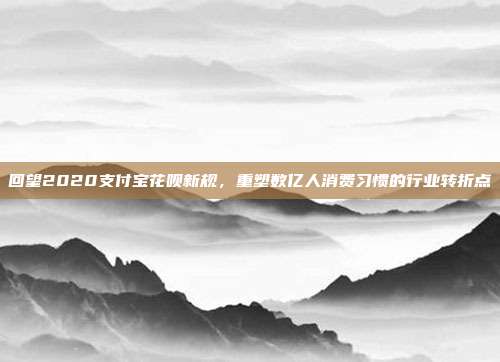 回望2020支付宝花呗新规，重塑数亿人消费习惯的行业转折点