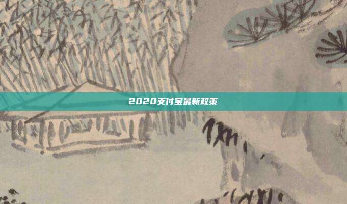 2020支付宝最新政策