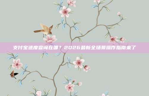 支付宝进度查询在哪？2026最新全场景操作指南来了
