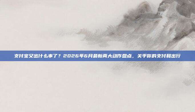 支付宝又出什么事了？2026年6月最新两大动作盘点，关乎你的支付和出行