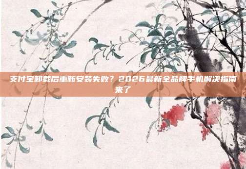 支付宝卸载后重新安装失败？2026最新全品牌手机解决指南来了