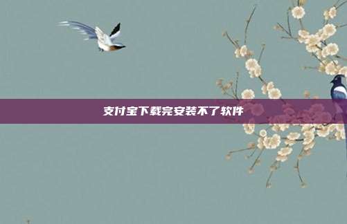 支付宝下载完安装不了软件