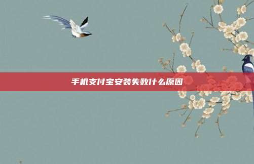 手机支付宝安装失败什么原因