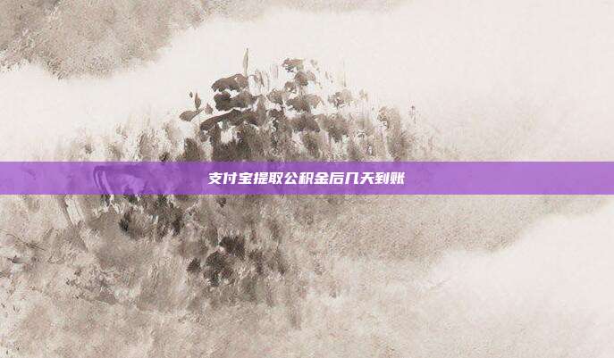 支付宝提取公积金后几天到账