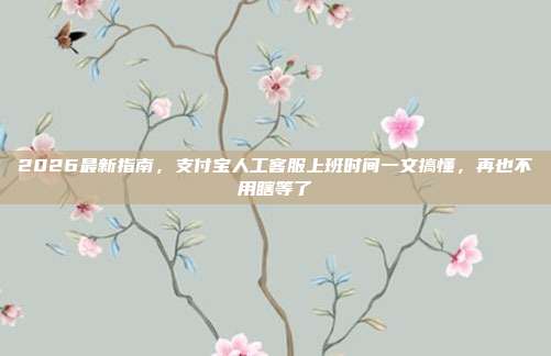 2026最新指南,支付宝人工客服上班时间一文搞懂,再也不用瞎等了