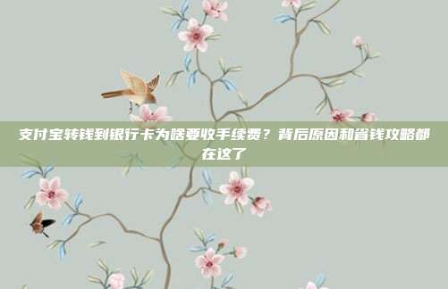支付宝转钱到银行卡为啥要收手续费？背后原因和省钱攻略都在这了